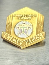 Vintage Texaco 10K Gold 20 Year Service Appreciation Award Pin Original Box RARE picture