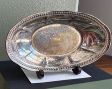 Vintage Crosby ? Silverplate Bread Dish Serving Platter picture
