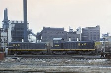 B&O EMD TR4 9624 4 x 6 Photo Cow-Calf Riverside Yard Baltimore OH January 1969 picture