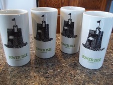 Tower Isle, Jamaica,Vtg set of 4, 16oz Ceramic Tumbler/Tiki Mugs 1970's.Signed picture