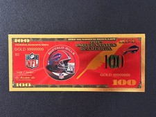 Buffalo Bills Gold Foil Plated Novelty Football Team Banknote Collectible picture