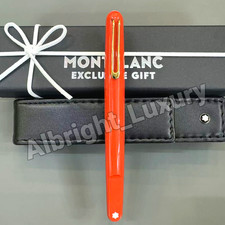 MONTBLANC M Marc Newson Red Resin Gold Trim Magnetic Cap Fountain Pen VIP Gift picture