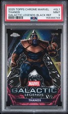 2025 Topps Chrome Marvel Thanos Galactic Legends Black Refractor /10 #GL-1 PSA 9 picture