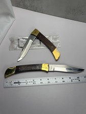 TWO Large Gutmann Cutlery Pocketknives Hunter Lockback Wood/Brass One Box NEW picture