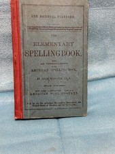 Antique The Elementary Spelling Book By Noah Webster 1908 Blue Back Vintage picture