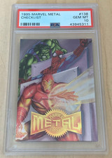 1995 Marvel Metal #138 💎 CHECKLIST 💎 (Spider-Man, Hulk, Iron Man) 💎 PSA 10 💎 picture