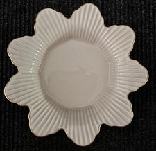 Vintage Lenox Meridian Collection Flower Candy Dish Ivory Gold Trim 8