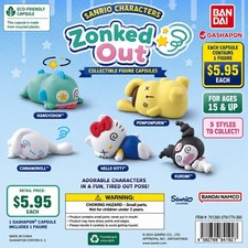 Bandai Gashapon Sanrio Characters Zonked Out Gacha Capsule Figure - 1 Random picture