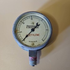 PRESTOWELD Vintage Acetylene Pressure Gauge USA Industrial Steampunk Salvage picture