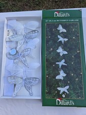 Vintage Dillard’s Butterfly Garland Mesh Wings Silvrr Glitter Mirrors Christmas  picture