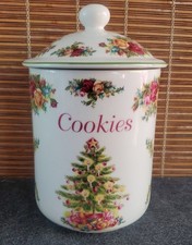Vintage Royal Albert Old Country Roses Cookie Jar Christmas Tree picture