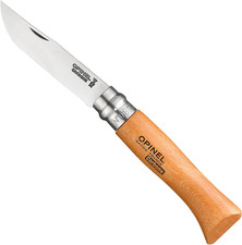 OPINEL No. 08 Carbone - Carbon Steel Folding Pocket Knife, Beechwood Handle picture