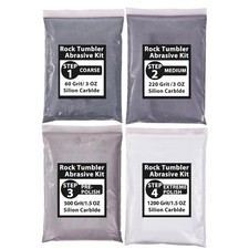 Rock Tumbler Grit and Polish Refill Kit 9 oz Course Medium Fine Compatible 4-S picture