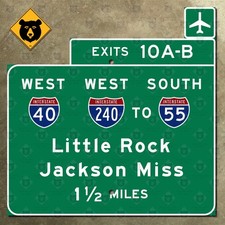 Tennessee Interstate 40 240 55 Little Rock Jackson highway marker road sign 16
