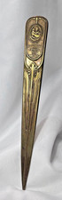 1935 Fireman's Fund Insurance Company Letter Opener Brass Art Deco Paper Knife picture