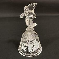 Clear Crystal Bell With Etched Hummingbird And Flower Design picture