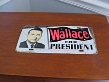 Vintage 60's's  George Wallace For President Metal License Plate picture
