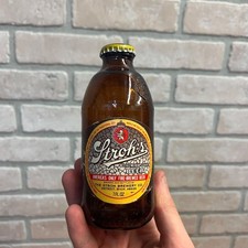 Vintage Strohs Stroh 1970s 7oz Shorty Glass Beer Bottle Stubby picture
