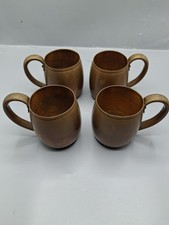 Vintage WEST BEND Solid Copper Rustic Mug Lot Of 4 picture