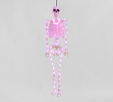 Pottery Barn Lit Mr Bones Skeleton Pink LED Halloween Figurine Lighted picture