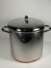VTG Revere Ware 1801 Copper Bottom 12 Qt Quart StockPot w/ Lid Clinton Illinois picture
