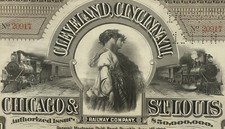 Antique 🚂 1893 Big Four Railroad $1000 Gold Bond - Bond Only, No Coupons picture