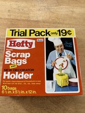 Vintage Rare 1972 Jonathan Winters Mobil Hefty Scrap Bags & Holder New Old Stock picture