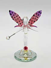 Vintage 1998 Glass Baron S2 502 Fairy Figurine Firefly Pink Rose  w/ Wand w/ Box picture