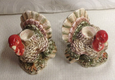 Vintage Kaldun & Bogle - Pair of Turkey Candle Holders - Thankksgiving - READ picture