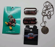 VTG Disney Pins Necklace Charms Mickey Lot Christmas Twilight Zone California  picture