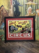 VINTAGE C. 1950 AL G. KELLY & MILLER BROS. CIRCUS POSTER SIGN CARNIVAL AMERICANA picture