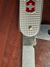Victorinox Officer Suisse Swiss Army Alox Aluminum 2-Blade Pen Slipjoint Silver picture