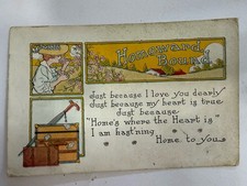 1917 Homeward Bound Antique Postcard East Jordan Michigan 1¢ Stamp picture