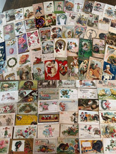 Huge Lot of 400 +++ Holidays Greetings Postcards DAMAGED- SCRAPBOOK CRAFTS picture