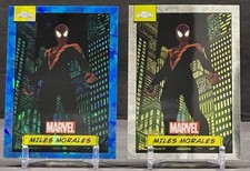 2024 Topps Chrome Marvel #81 Miles Morales Base & Sapphire 2 Card Lot picture