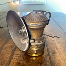 Auto-Lite Vintage Carbide Mining Lamp Brass Metal Miner Light Made in USA picture