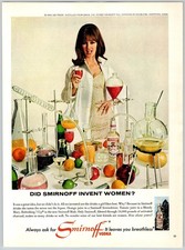 1965 PRETTY YOUNG WOMAN SMIRNOFF VODKA  Vtg 8