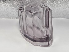 Fenton Clamborn Vintage Purple Tint Glass Scalloped Edge Spoon Holder picture