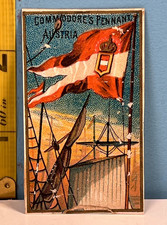 1888 Allen & Ginter Naval Flags N17 Commodore's Pennant Austria picture