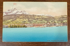 Zurich Luzern Switzerland Panorama Lithograph Antique Postcard Unposted picture