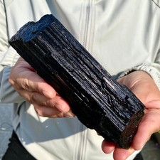 Natural Black Tourmaline Quartz Crystal Stone Gem Original Mineral Specim 1.2LB picture