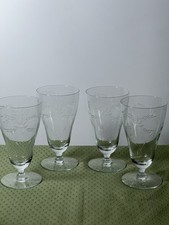 Georgous Set of 4 Tiffin Franciscan Etched Iced Tea Goblets 6.5