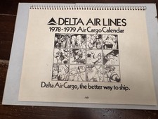 1978-1979 DELTA AIR LINES Air Cargo Calendar Comic Strip Cartoon Rare picture