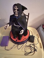 Vintage 1997 Telco Animated Grim Reaper Vintage Halloween Tabletop Decor picture
