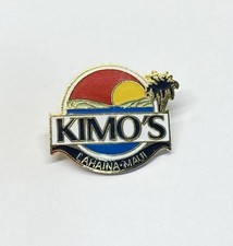 Vintage Kimo's Lahaina Maui Enamel Pin Seafood Restaurant Bar Hawaii Sun Palm picture