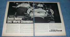 1968 Goodyear Tires Vintage 2pg Ad with Formula 1 Driver Denis Hulme picture