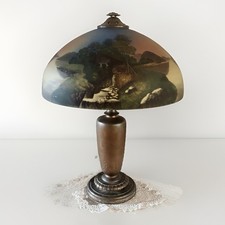 Handel Reverse Painted 25” Lamp With Bronze Base picture