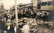 Coeur d'Alene ID Postmark RR Train  Wreck c1900s-10s Real Photo Postcard bhn picture