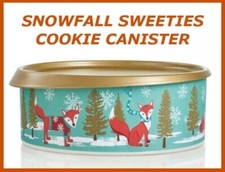 Tupperware SNOWFALL SWEETIES CHRISTMAS HOLIDAY COOKIE/SNACK CANISTER ~ NEW picture