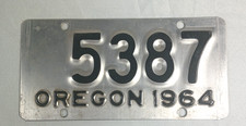 Vtg. 1964 Oregon Motorcycle License Plate picture